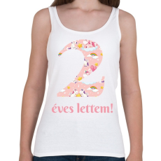 PRINTFASHION Unikornisos minta - Számmal - Női atléta - Fehér