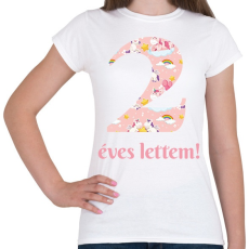 PRINTFASHION Unikornisos minta - Számmal - Női póló - Fehér