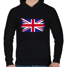 PRINTFASHION united kingdom flag  - Férfi kapucnis pulóver - Fekete férfi pulóver, kardigán