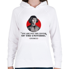 PRINTFASHION Universe - Copernicus - Női kapucnis pulóver - Fehér