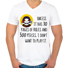 PRINTFASHION Unless it has 30 rules - Férfi V-nyakú póló - Fehér férfi póló