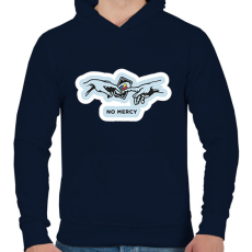 PRINTFASHION UNO No Mercy - Férfi kapucnis pulóver - Sötétkék