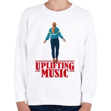 PRINTFASHION Uplifting Music Stranger Things - Gyerek pulóver - Fehér gyerek pulóver, kardigán