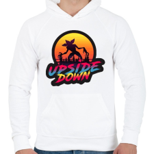 PRINTFASHION Upside down - Férfi kapucnis pulóver - Fehér férfi pulóver, kardigán