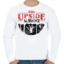 PRINTFASHION upside down - Férfi pulóver - Fehér férfi pulóver, kardigán