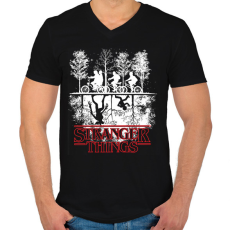 PRINTFASHION #upsidedown  - Férfi V-nyakú póló - Fekete