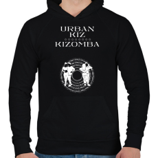 PRINTFASHION Urbankiz Kizomba dancer S0202 white - Férfi kapucnis pulóver - Fekete