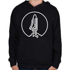 PRINTFASHION Űrhajó - Gyerek kapucnis pulóver - Fekete gyerek pulóver, kardigán