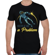 PRINTFASHION Űrhajós 02 - Houston we have a problem - Férfi póló - Fekete férfi póló