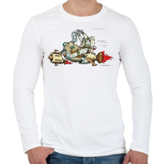 PRINTFASHION Űrhajós a motoron - Férfi hosszú ujjú póló - Fehér