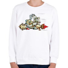 PRINTFASHION Űrhajós a motoron - Gyerek pulóver - Fehér gyerek pulóver, kardigán