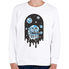 PRINTFASHION Űrhajós cica - Gyerek pulóver - Fehér