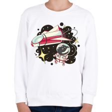 PRINTFASHION Űrhajós cica - Gyerek pulóver - Fehér gyerek pulóver, kardigán