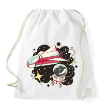 PRINTFASHION Űrhajós cica - Sportzsák, Tornazsák - Fehér tornazsák