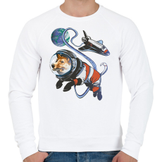 PRINTFASHION Űrhajós corgi - Férfi pulóver - Fehér