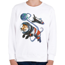 PRINTFASHION Űrhajós corgi - Gyerek pulóver - Fehér gyerek pulóver, kardigán