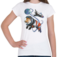 PRINTFASHION Űrhajós corgi - Női póló - Fehér