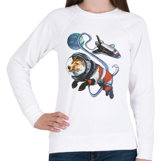 PRINTFASHION Űrhajós corgi - Női pulóver - Fehér