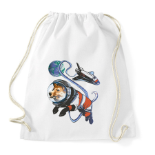 PRINTFASHION Űrhajós corgi - Sportzsák, Tornazsák - Fehér tornazsák