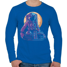 PRINTFASHION Űrhajós DJ - Férfi hosszú ujjú póló - Királykék férfi póló