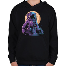 PRINTFASHION Űrhajós DJ - Gyerek kapucnis pulóver - Fekete gyerek pulóver, kardigán