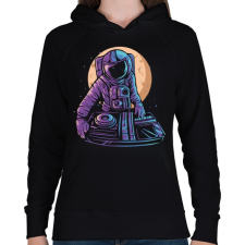 PRINTFASHION Űrhajós DJ - Női kapucnis pulóver - Fekete női pulóver, kardigán