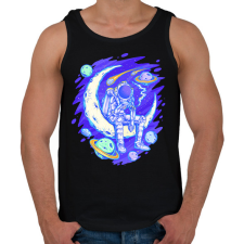 PRINTFASHION űrhajós - Férfi atléta - Fekete atléta, trikó