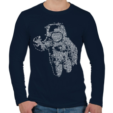 PRINTFASHION Űrhajós - Férfi hosszú ujjú póló - Sötétkék