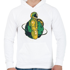 PRINTFASHION Űrhajós - Férfi kapucnis pulóver - Fehér női pulóver, kardigán