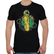 PRINTFASHION Űrhajós - Férfi póló - Fekete