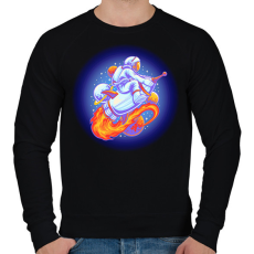 PRINTFASHION űrhajós - Férfi pulóver - Fekete