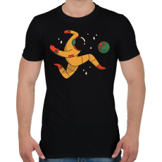 PRINTFASHION Űrhajós focista - Férfi póló - Fekete