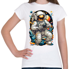PRINTFASHION Űrhajós gamer - Női póló - Fehér