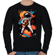 PRINTFASHION Űrhajós gitárral - Férfi pulóver - Fekete férfi pulóver, kardigán