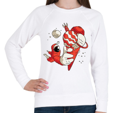 PRINTFASHION Űrhajós jégkrém - Női pulóver - Fehér női pulóver, kardigán