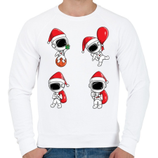 PRINTFASHION Űrhajós karácsonya - Férfi pulóver - Fehér férfi pulóver, kardigán