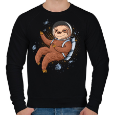 PRINTFASHION Űrhajós lajhár - Férfi pulóver - Fekete férfi pulóver, kardigán