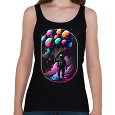 PRINTFASHION Űrhajós léggömbökkel - Női atléta - Fekete