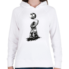 PRINTFASHION Űrhajós lufival - Női kapucnis pulóver - Fehér női pulóver, kardigán