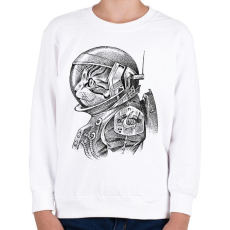 PRINTFASHION Űrhajós macska - Gyerek pulóver - Fehér