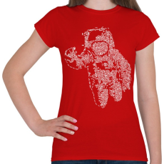 PRINTFASHION Űrhajós - Női póló - Piros