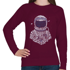 PRINTFASHION Űrhajós - Női pulóver - Bordó női pulóver, kardigán