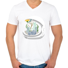 PRINTFASHION Űrhajós sisak - Férfi V-nyakú póló - Fehér