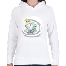 PRINTFASHION Űrhajós sisak - Női kapucnis pulóver - Fehér