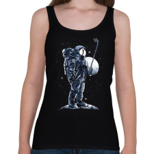 PRINTFASHION Űrhajós szelfi - Női atléta - Fekete női trikó