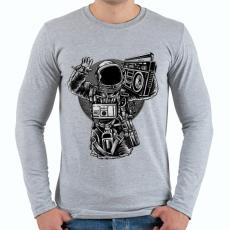 PRINTFASHION Űrhajós zenegép - Férfi hosszú ujjú póló - Sport szürke