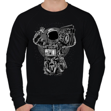 PRINTFASHION Űrhajós zenegép - Férfi pulóver - Fekete