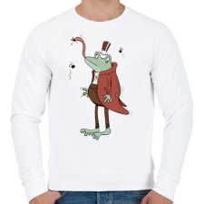 PRINTFASHION Úri béka - Férfi pulóver - Fehér férfi pulóver, kardigán
