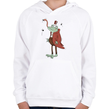 PRINTFASHION Úri béka - Gyerek kapucnis pulóver - Fehér gyerek pulóver, kardigán
