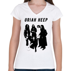 PRINTFASHION uriah heep stencil - Női V-nyakú póló - Fehér